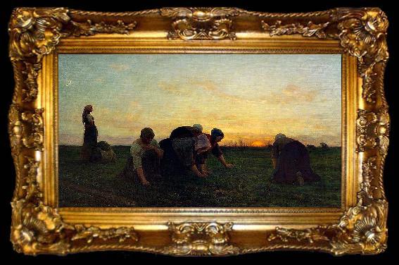 framed  Jules Breton The Weeders, oil on canvas painting by Metropolitan Museum of Art, ta009-2